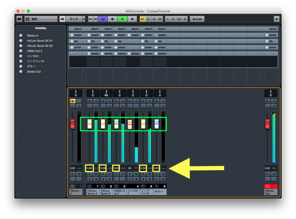 mixconsoleウィンドウ1